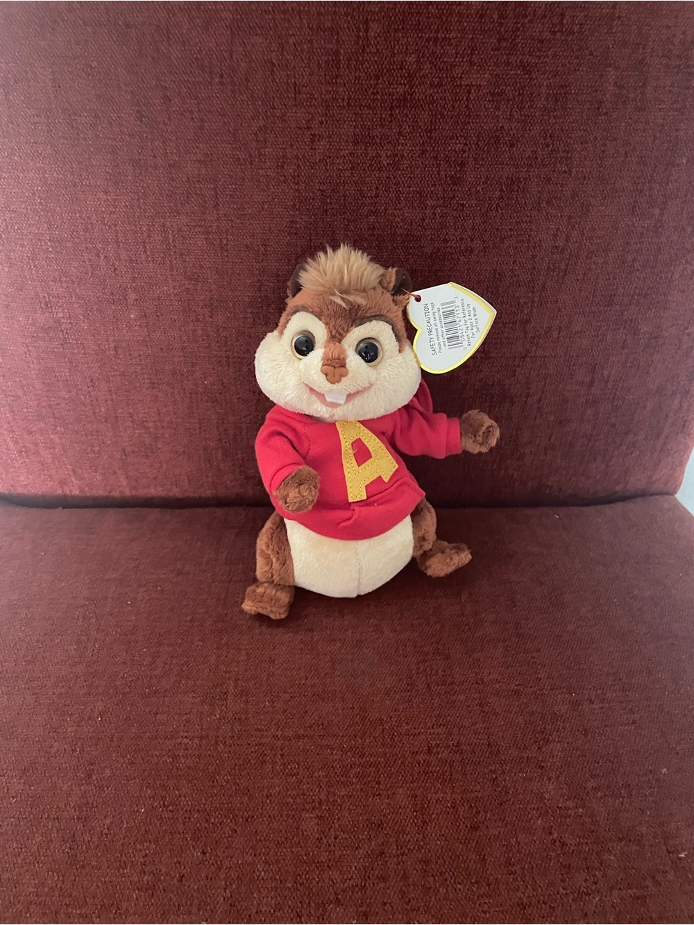 Alvin Plush Chipmunk in Red 'A' Hoodie - Picture 2 of 2